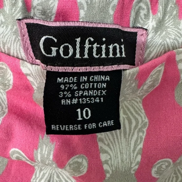 Golftini pink gray animal print zebra mini skirt skort shorts athletic size 10 - Picture 4 of 7